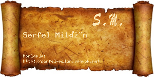 Serfel Milán névjegykártya